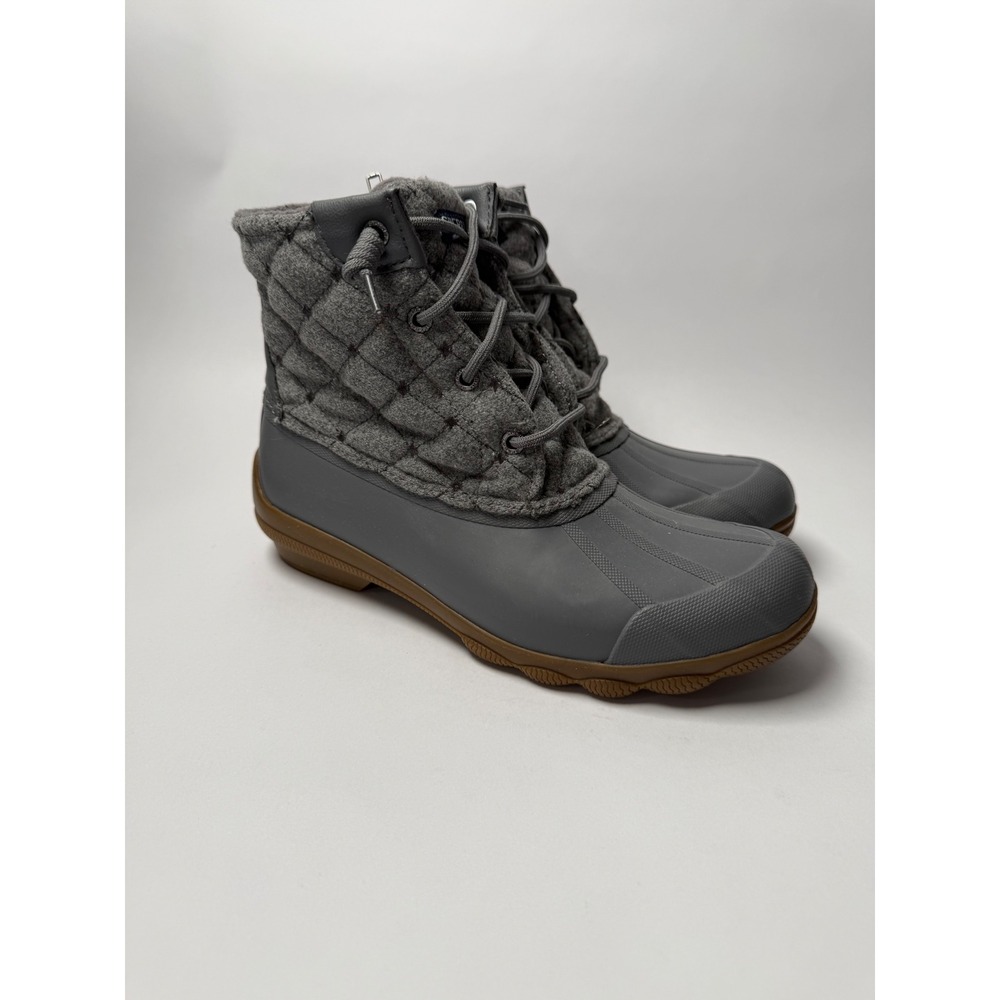 Sperry Saltwater Quilted Wool‎ Duck Boots Grey STS85656 Womens Size 8